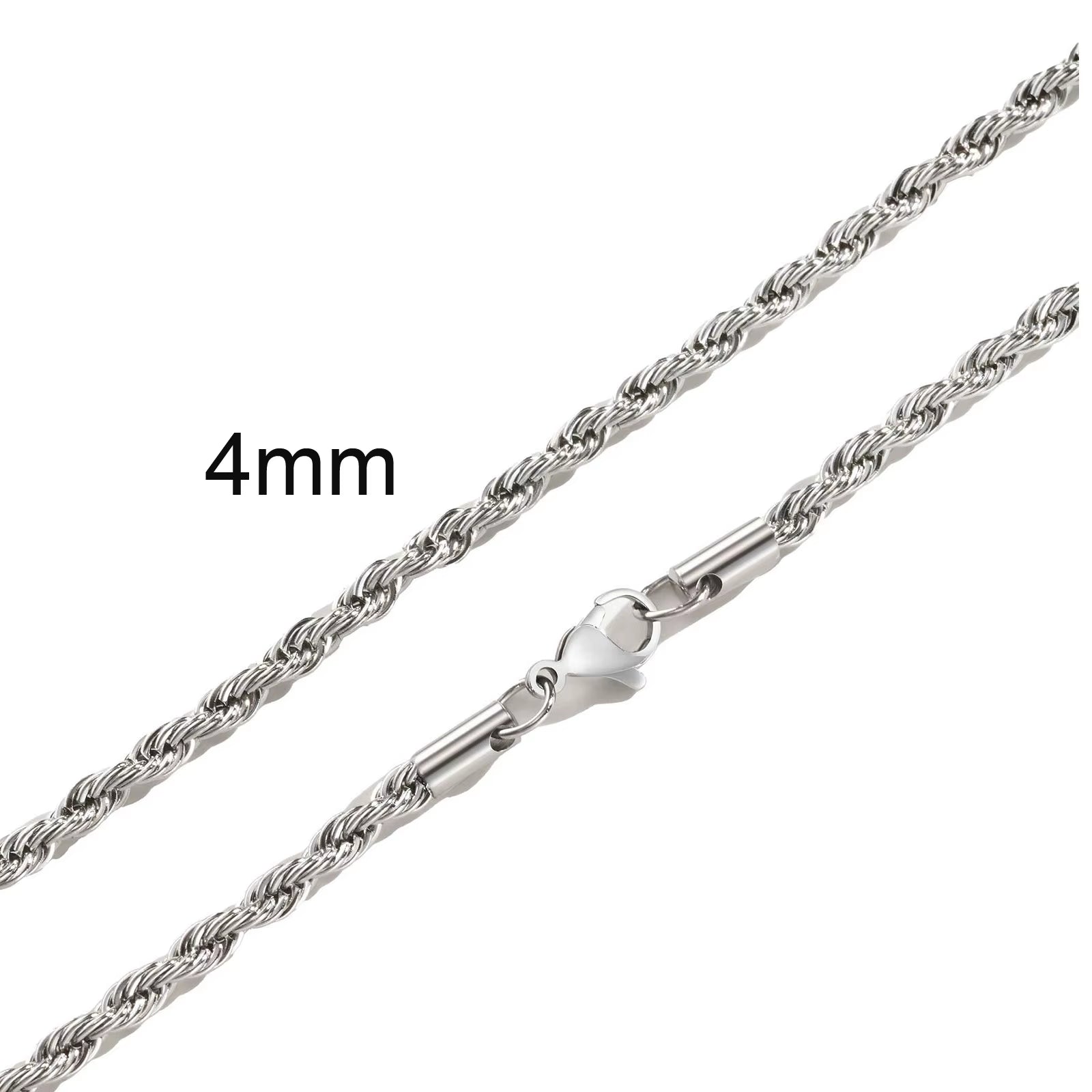 Gold Color Rope Long Chain Necklace for Men Women,Stainless Steel Twisted Rope Chain Collars,Hip Hop Vintage Jewelry Gift