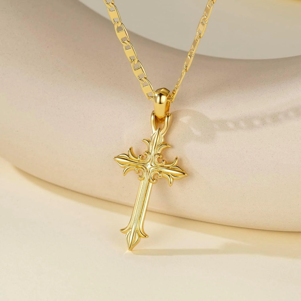 14K Gold Cross Necklace for Women Crucifix Necklace Cross Pendant Necklace Jewelry Gifts for Women