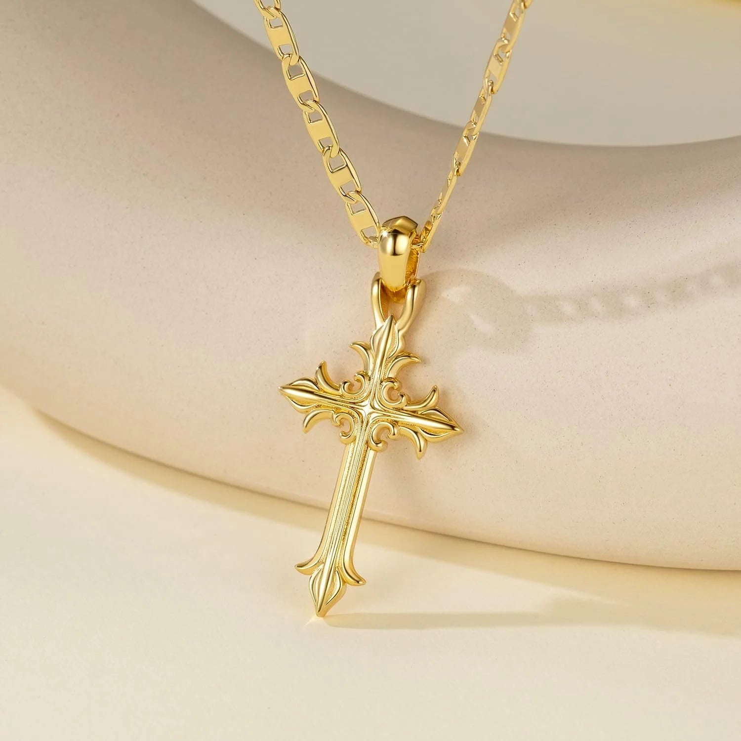 14K Gold Cross Necklace for Women Crucifix Necklace Cross Pendant Necklace Jewelry Gifts for Women