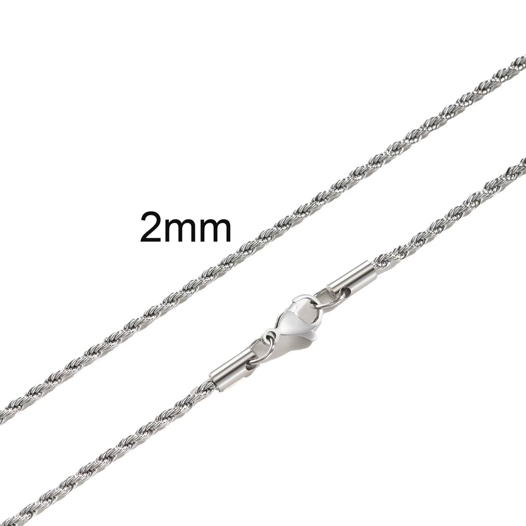 Gold Color Rope Long Chain Necklace for Men Women,Stainless Steel Twisted Rope Chain Collars,Hip Hop Vintage Jewelry Gift