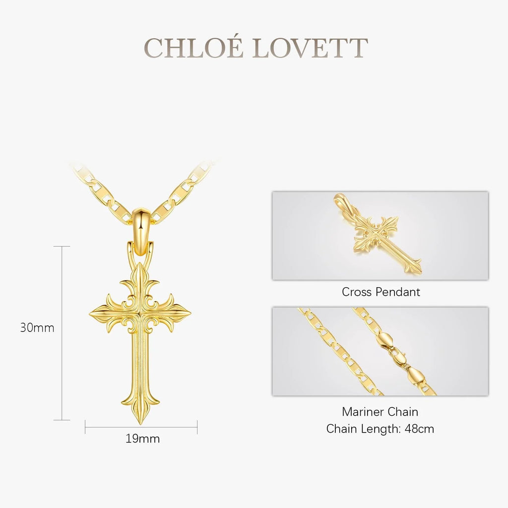 14K Gold Cross Necklace for Women Crucifix Necklace Cross Pendant Necklace Jewelry Gifts for Women