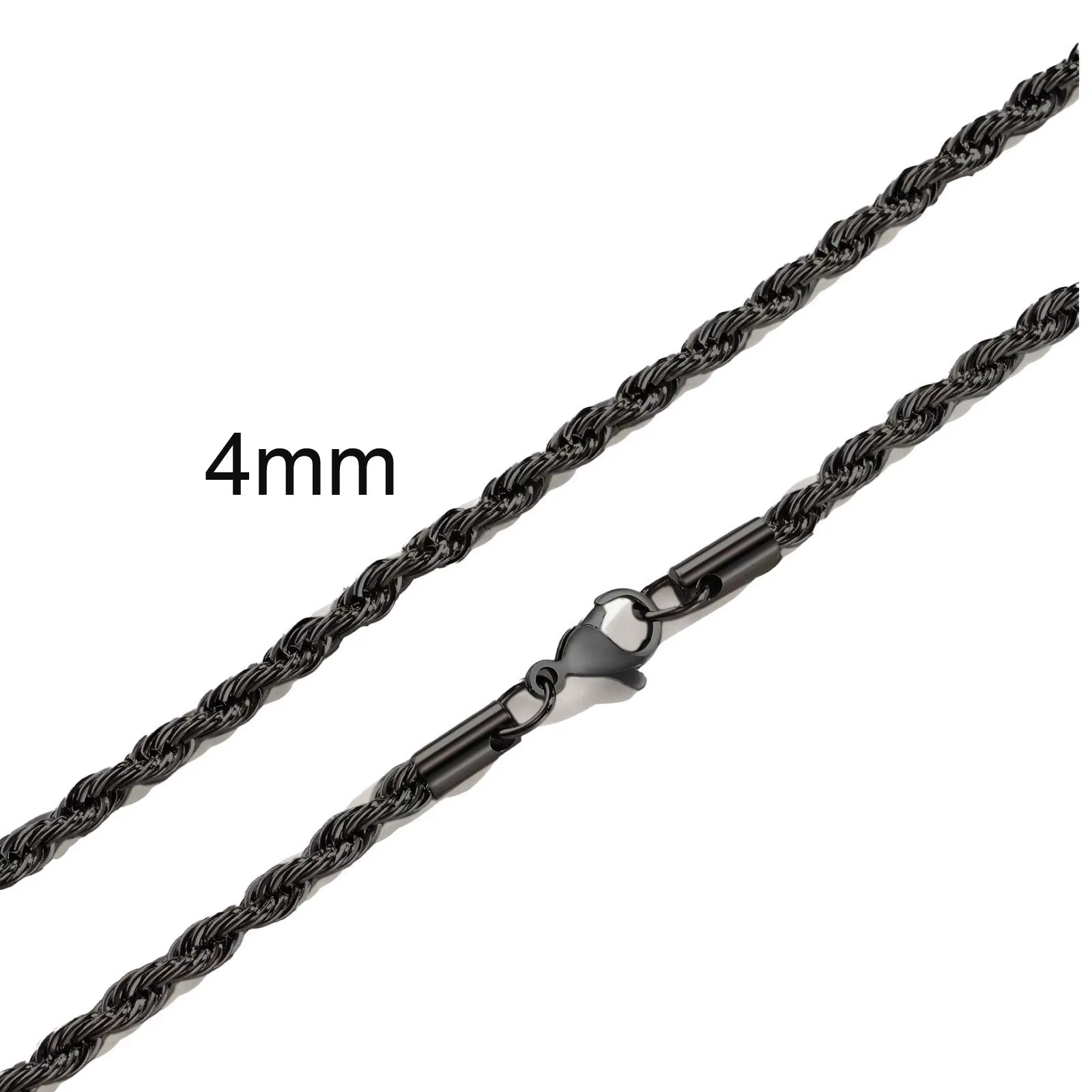 Gold Color Rope Long Chain Necklace for Men Women,Stainless Steel Twisted Rope Chain Collars,Hip Hop Vintage Jewelry Gift