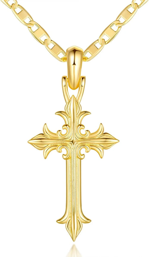 14K Gold Cross Necklace for Women Crucifix Necklace Cross Pendant Necklace Jewelry Gifts for Women