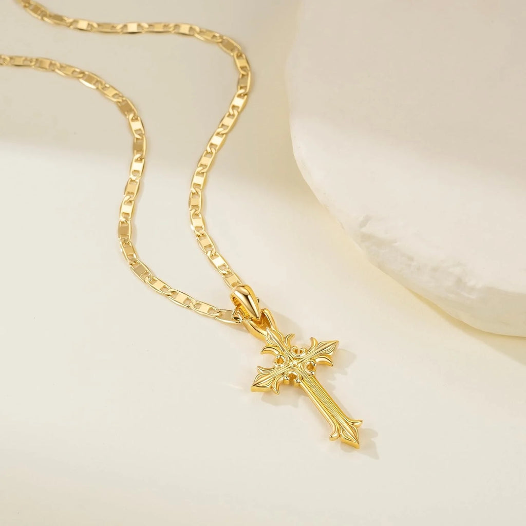 14K Gold Cross Necklace for Women Crucifix Necklace Cross Pendant Necklace Jewelry Gifts for Women